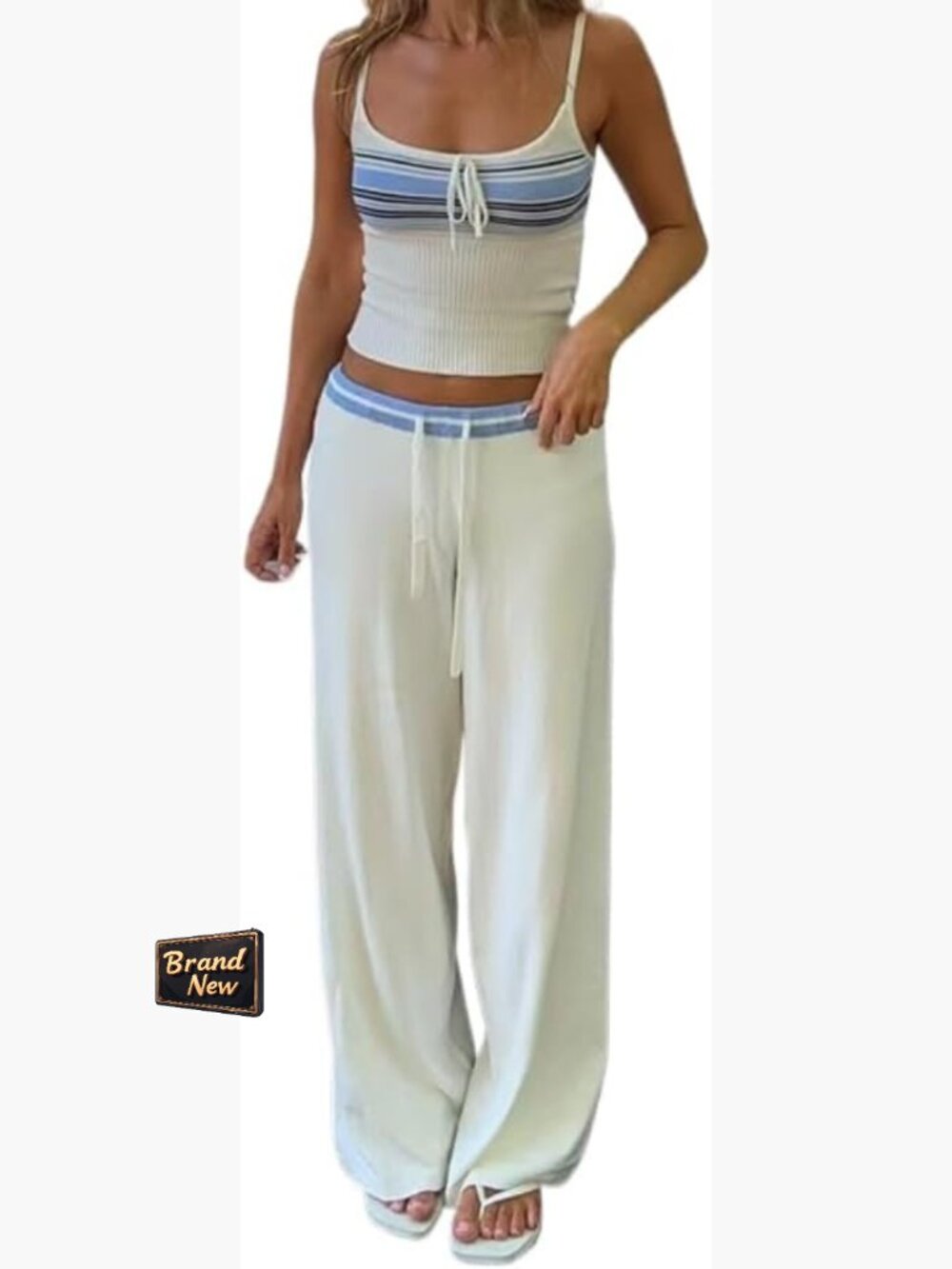 Two Piece Sets For Women Sleeveless Vest Loose Drawstring Pants Y2k Streetwear